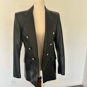 Zara Black Double-Breasted Blazer with Silver Buttons